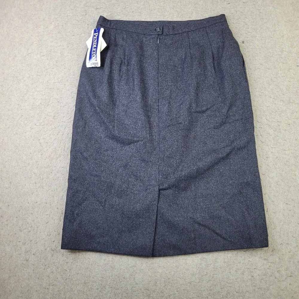 Vintage Pendleton 100% Virgin Wool Skirt Womens 14 Gray Knee Length Made in USA
